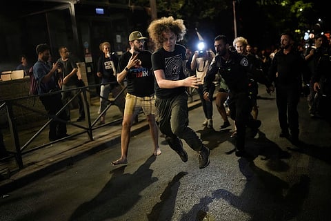 Israel-Hamas war: Demonstrators scuffle with police during a protest demanding a cease-fire deal  in Jerusalem